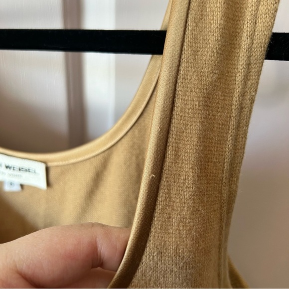 Vintage 90s Heidi Weisel Cashmere Silk Fox Fur Cardigan and Dress Set Size 6 - Picture 14 of 16